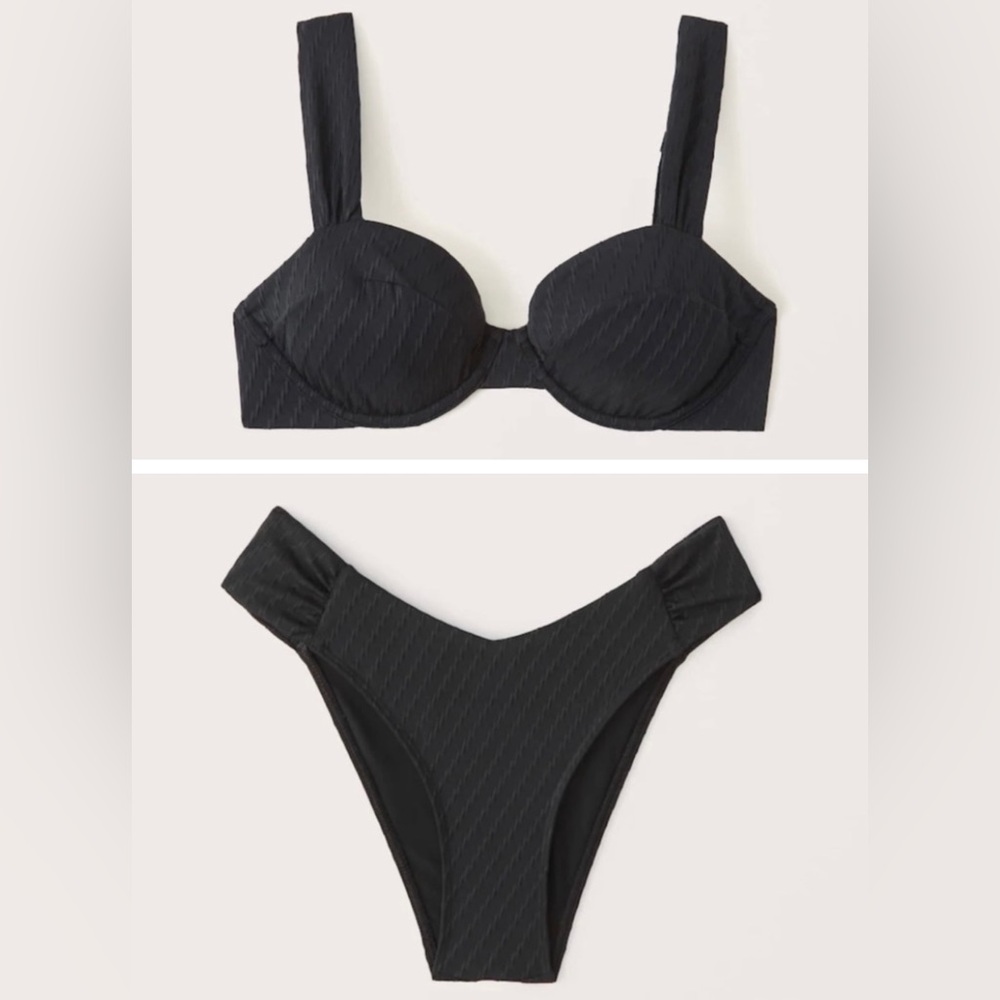 Abercrombie & Fitch Black Bikini with Modern Silhouettes